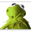 Kermit - samolepka na kartu