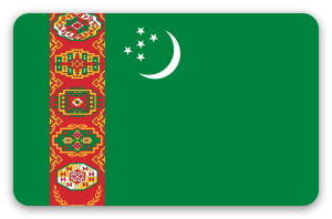 Turkmenistán - samolepka na kartu