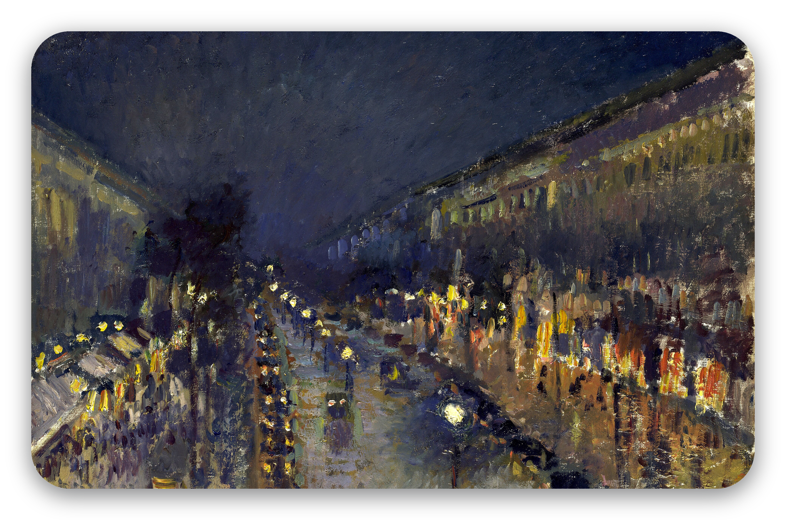 Boulevard Montmartre v noci - samolepka na kartu