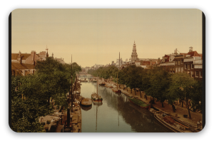 Amsterdam kolem roku 1900 - samolepka na kartu