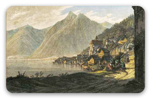 Hallstatt - samolepka na kartu