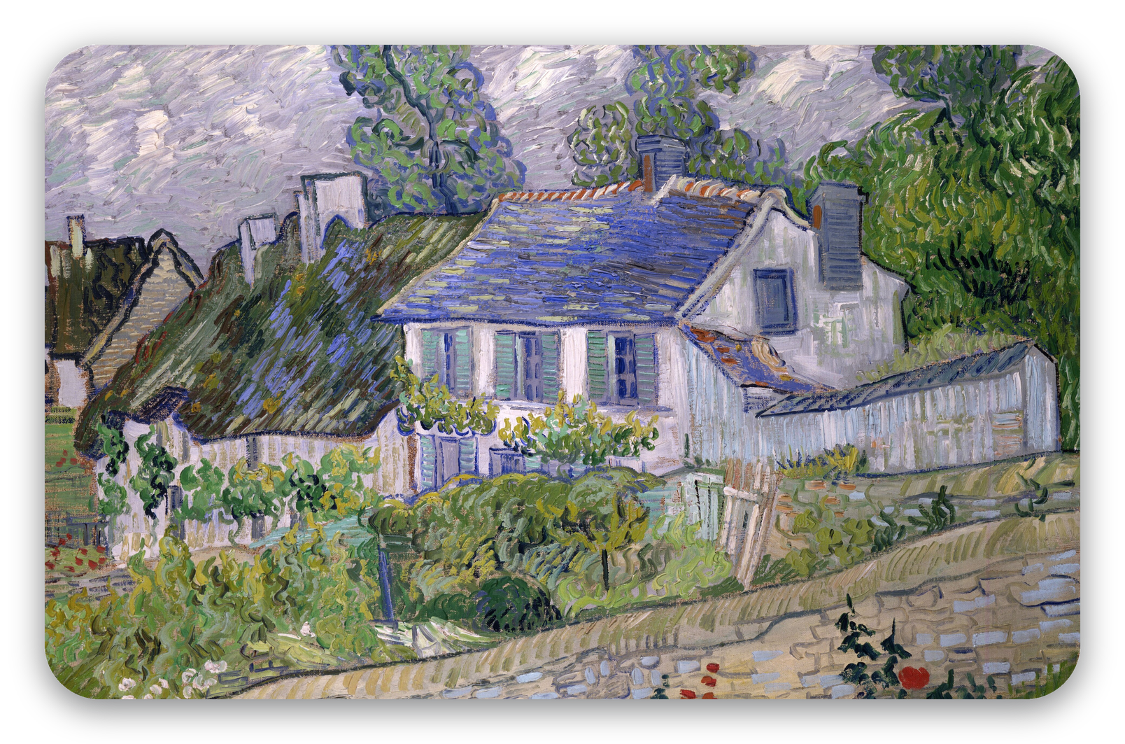 Vincent van Gogh: Domy v Auvers - samolepka na kartu