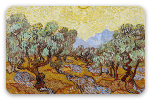 Vincent van Gogh: Olivovníky - samolepka na kartu