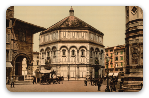 Florencie na fotochromových tiscích - samolepka na kartu