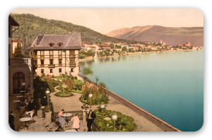 Gardské jezero na fotochromových tiscích - samolepka na kartu