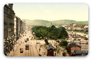 Vídeň na fotochromových tiscích - samolepka na kartu