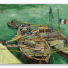 Vincent van Gogh: Nábřeží s muži vykládajícími čluny s pískem (1888) - samolepka na kartu
