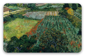 Vincent van Gogh: Pole s vlčími máky (červen 1889) - samolepka na kartu