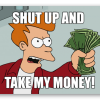 Take my Money - samolepka na kartu