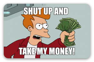 Take my Money - samolepka na kartu