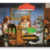 Psi hrající poker - samolepka na kartu